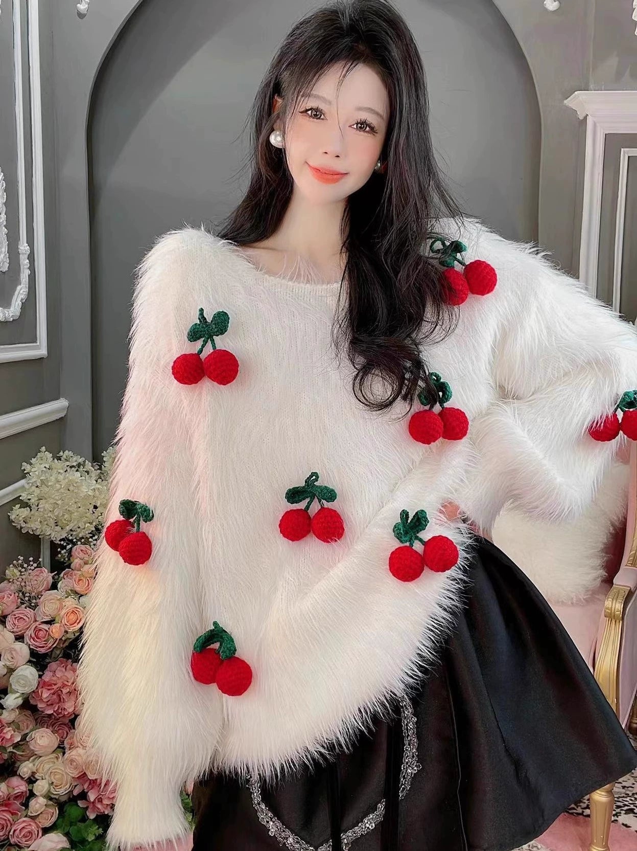 Cherry mink sweater A41290