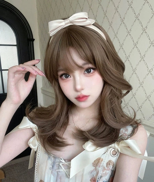 Honey tea Lolita long curly hair A41112