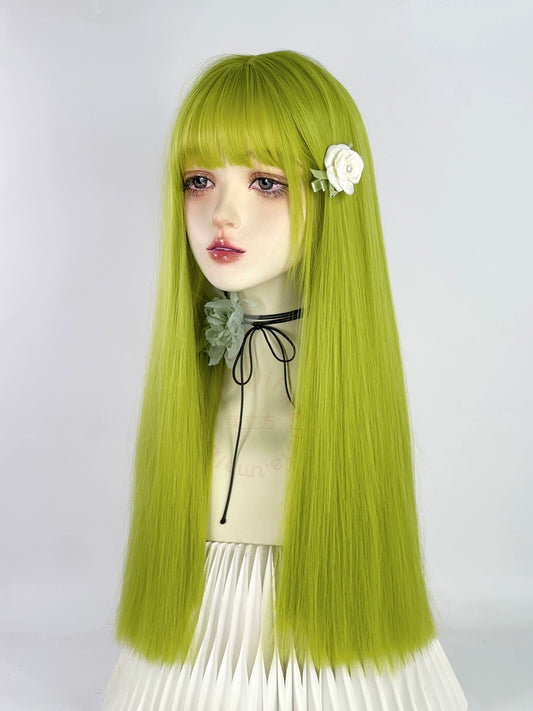 Fluorescent green lizard green cos wig A41307