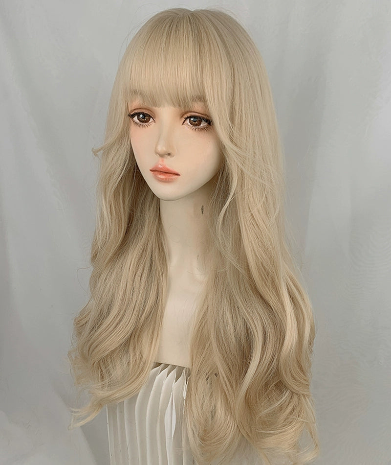 Everyday soft girl lolita jk golden curly hair AP143