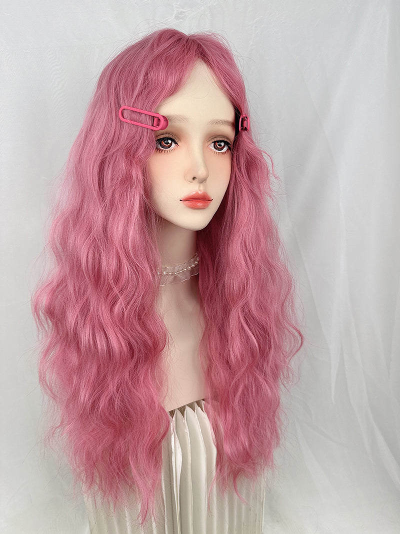 Barbie pink Y2K wool curly wig A40620