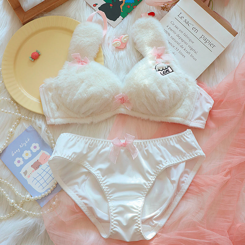 Cute Claw~Cute Plush Embroidered Bra Set A41232