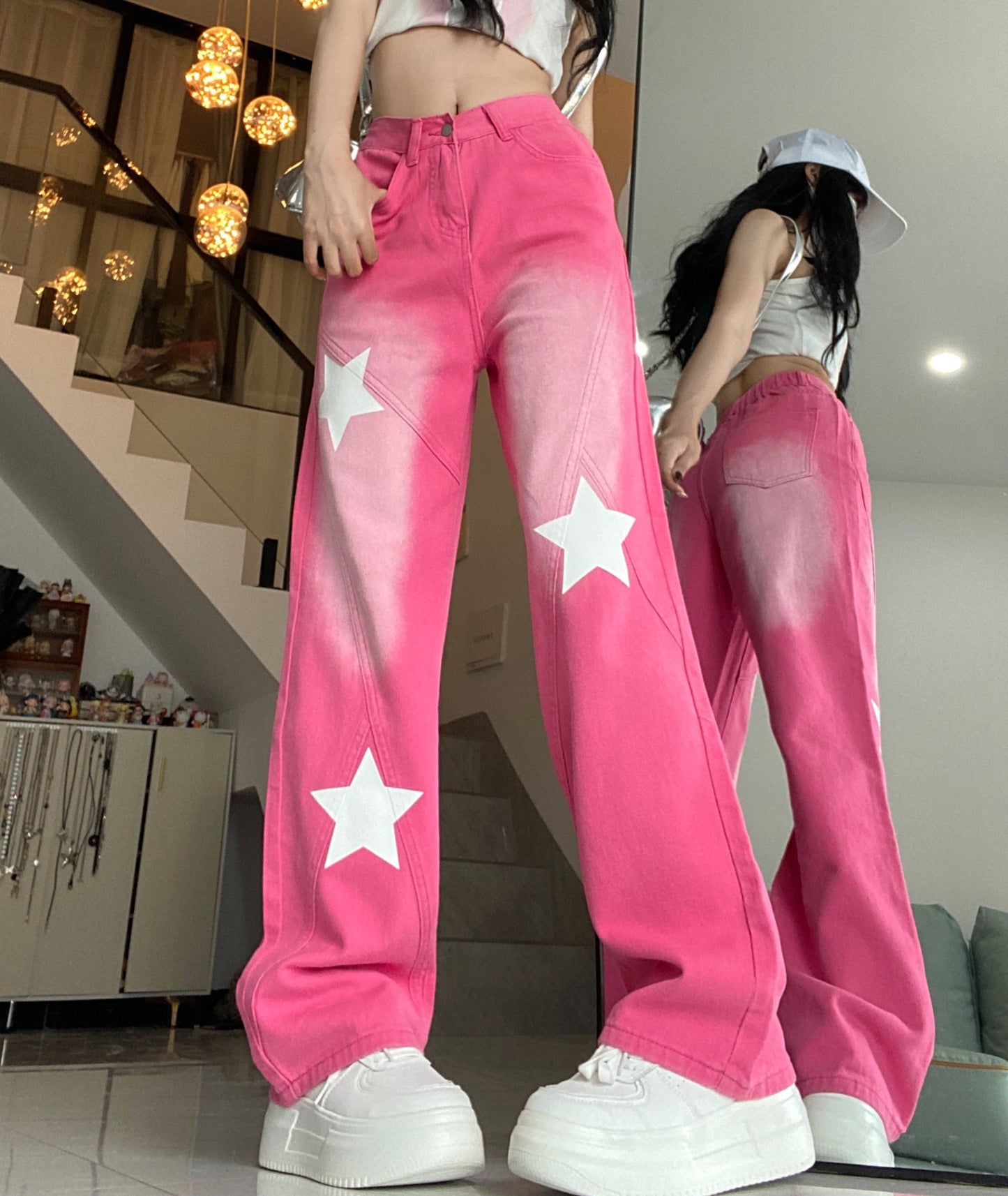 Dopamine Pink Jeans A40674