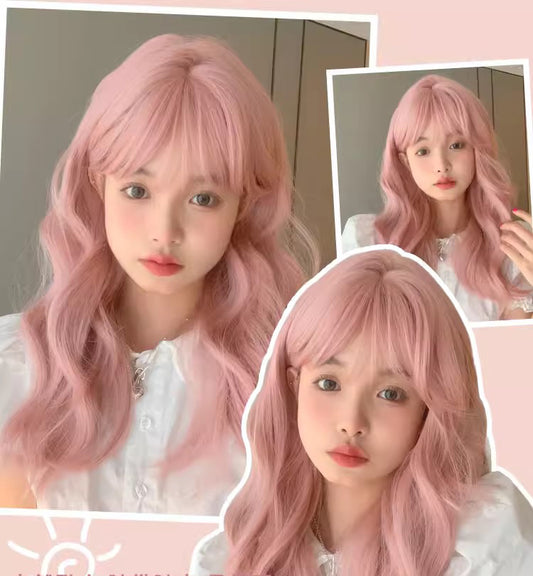 Bubble Pink Daily JK Long Curly Hair A40948