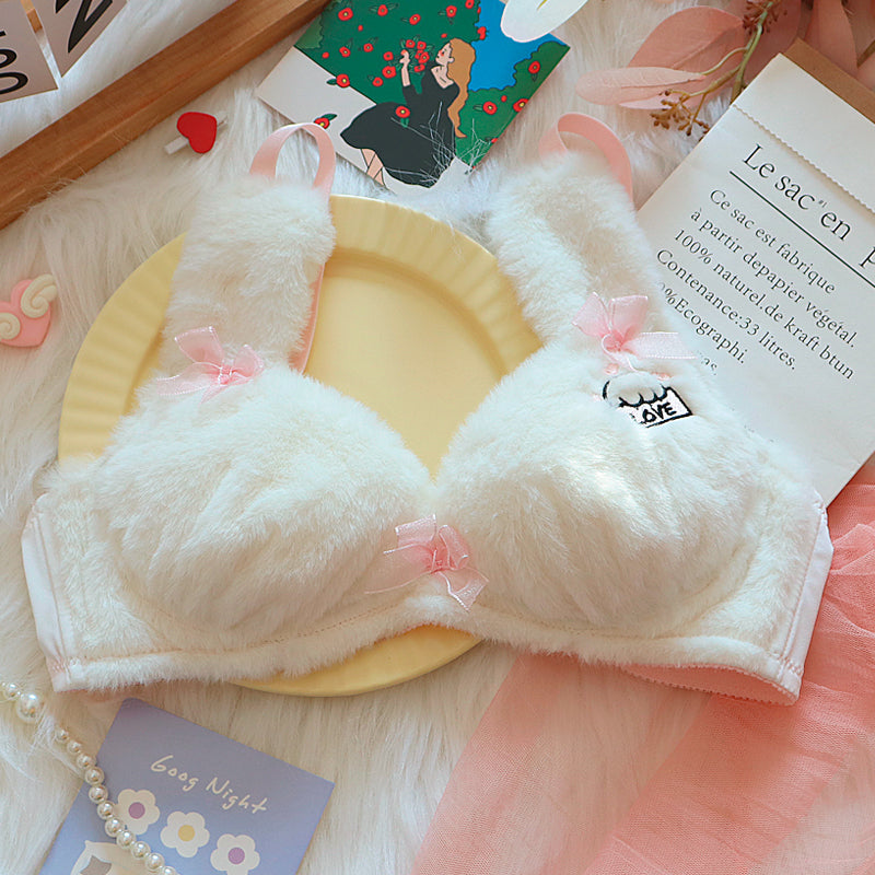 Cute Claw~Cute Plush Embroidered Bra Set A41232