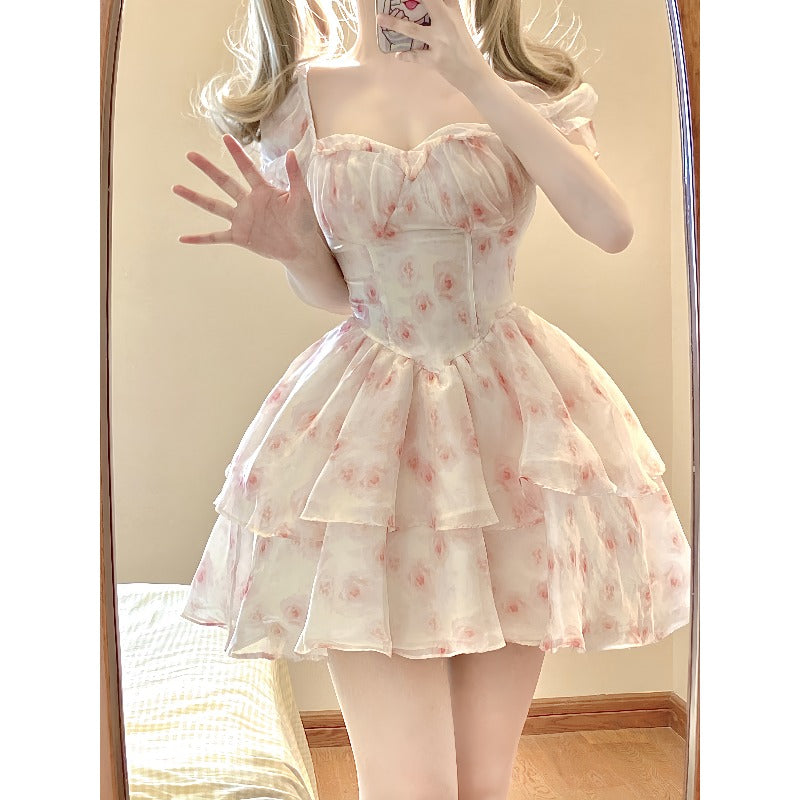 Sweet Puffy Princess Bubble Dress A40791