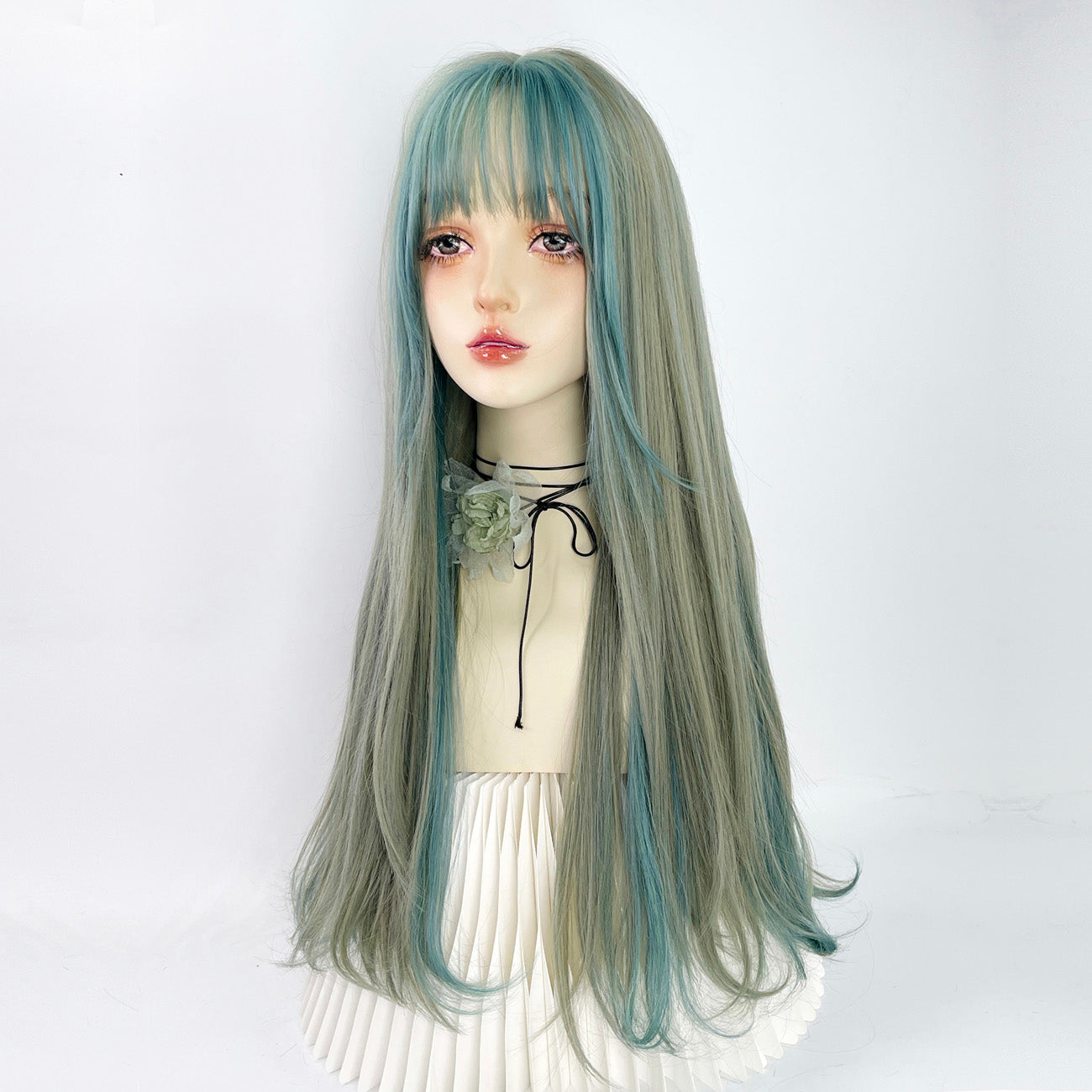 Trendy green highlighter wig A40723