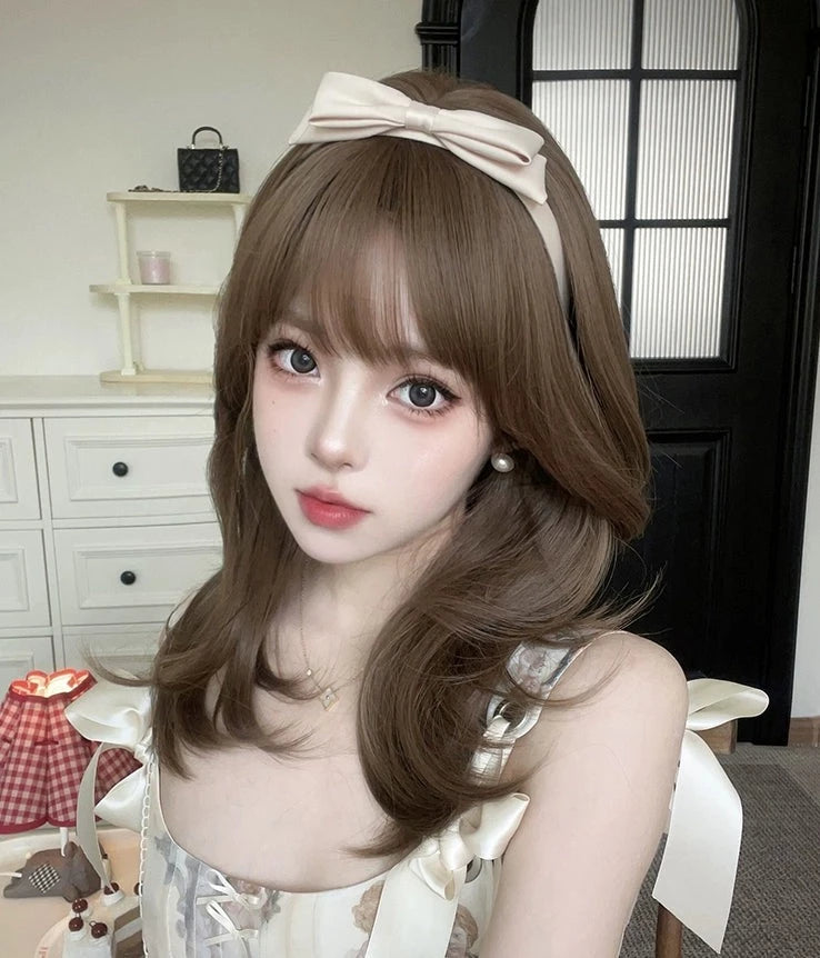 Honey tea Lolita long curly hair A41112