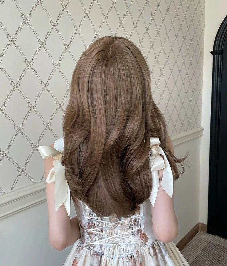 Honey tea Lolita long curly hair A41112