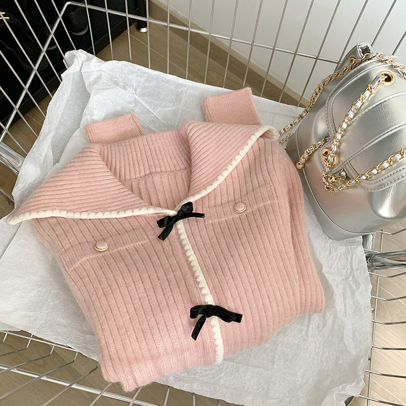Pink bow sweater A40907