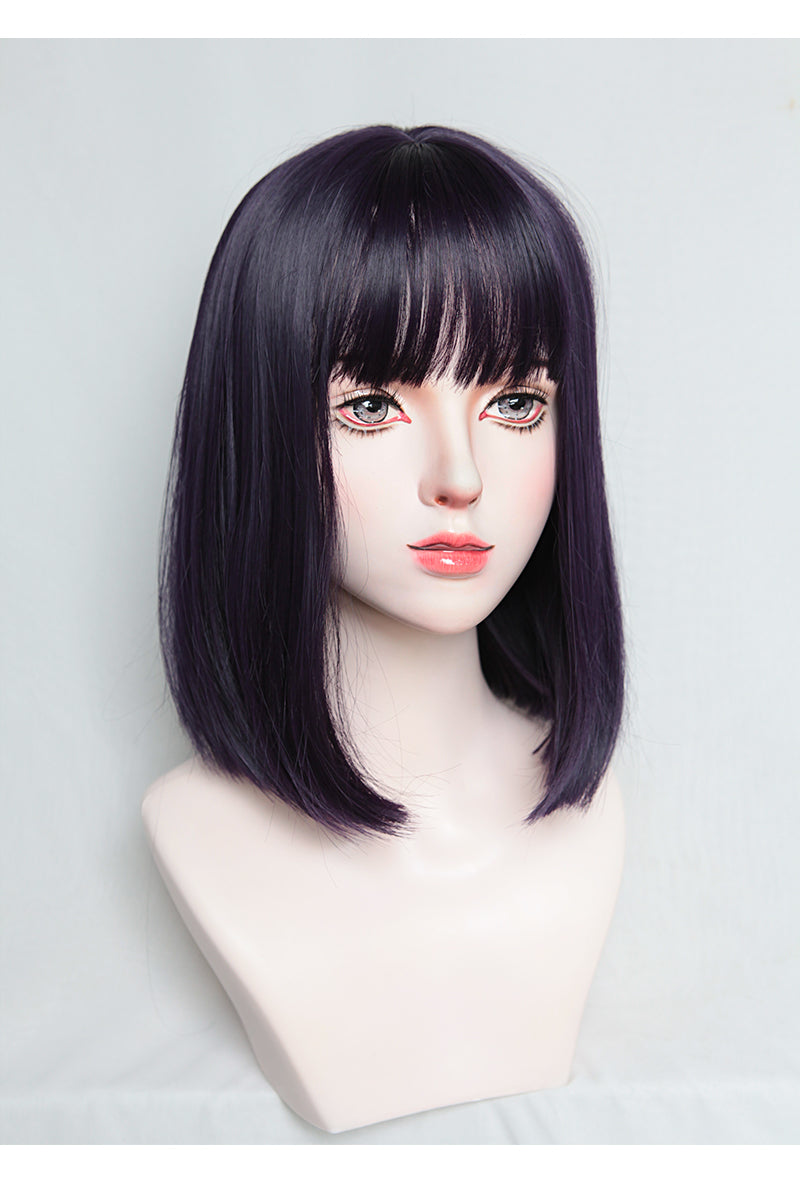 Raspberry Purple Short Straight Hair A40695