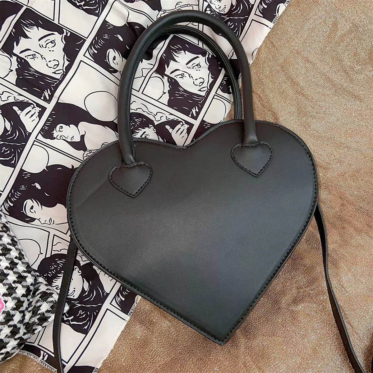 Y2K hot girl PU punk handmade metal love handbag A41325