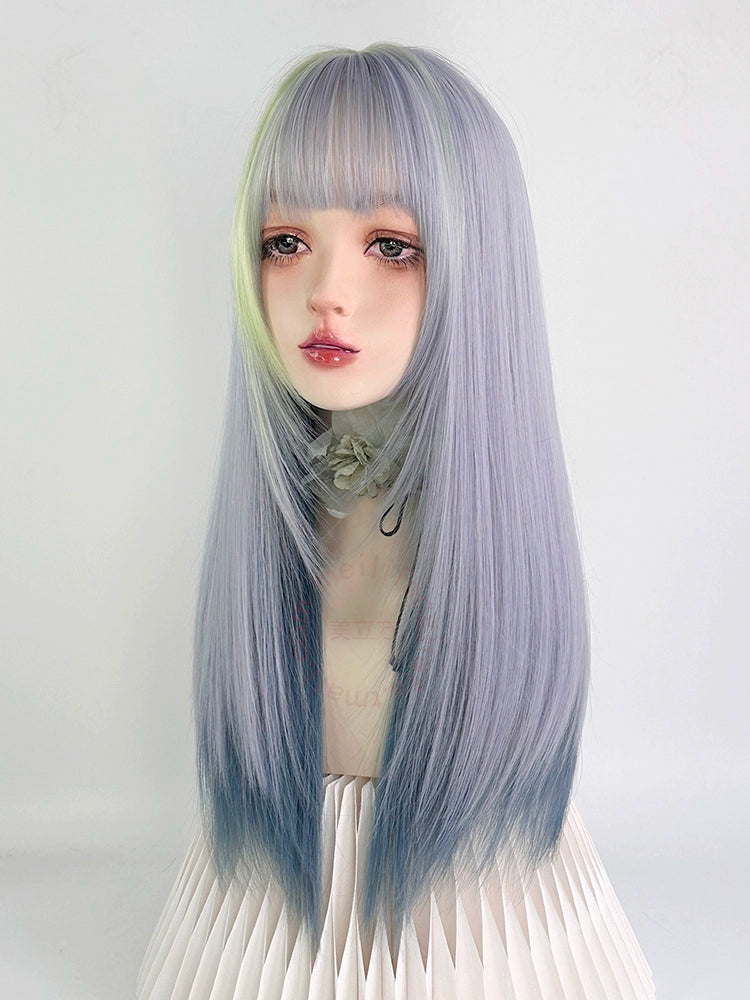 Blue green lolita Yabi highlighted wig AP299