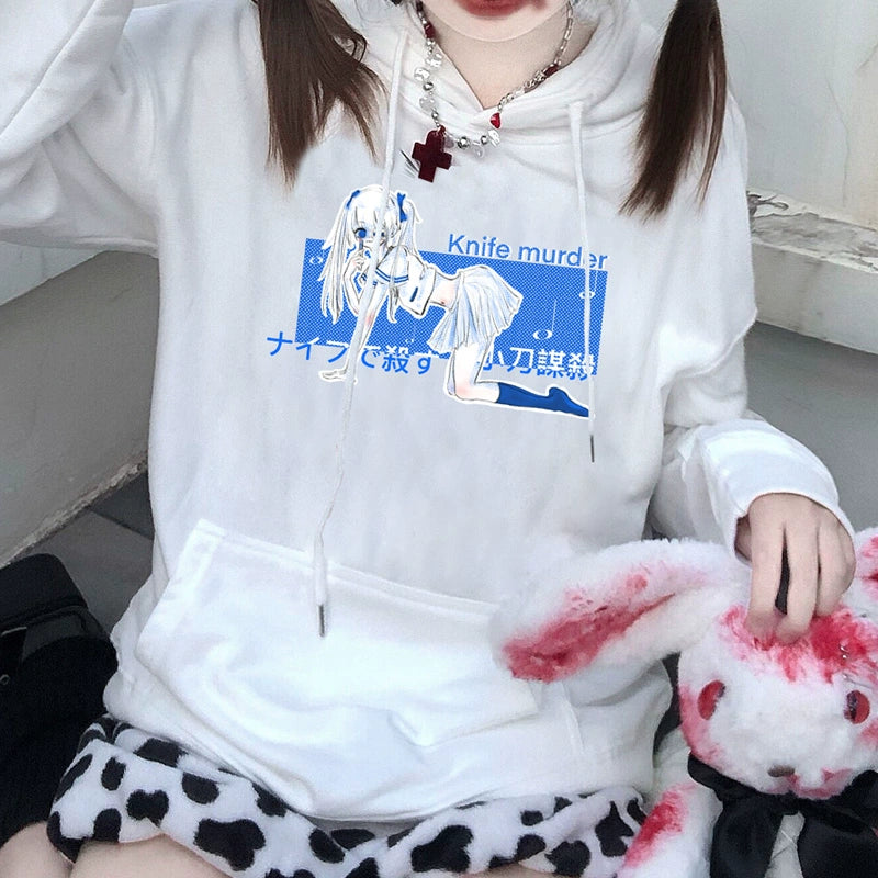Dark cartoon anime hooded sweatshirt A41255