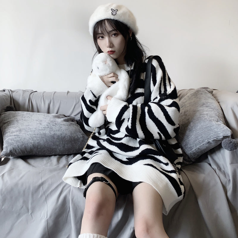 Zebra print sweater A40833