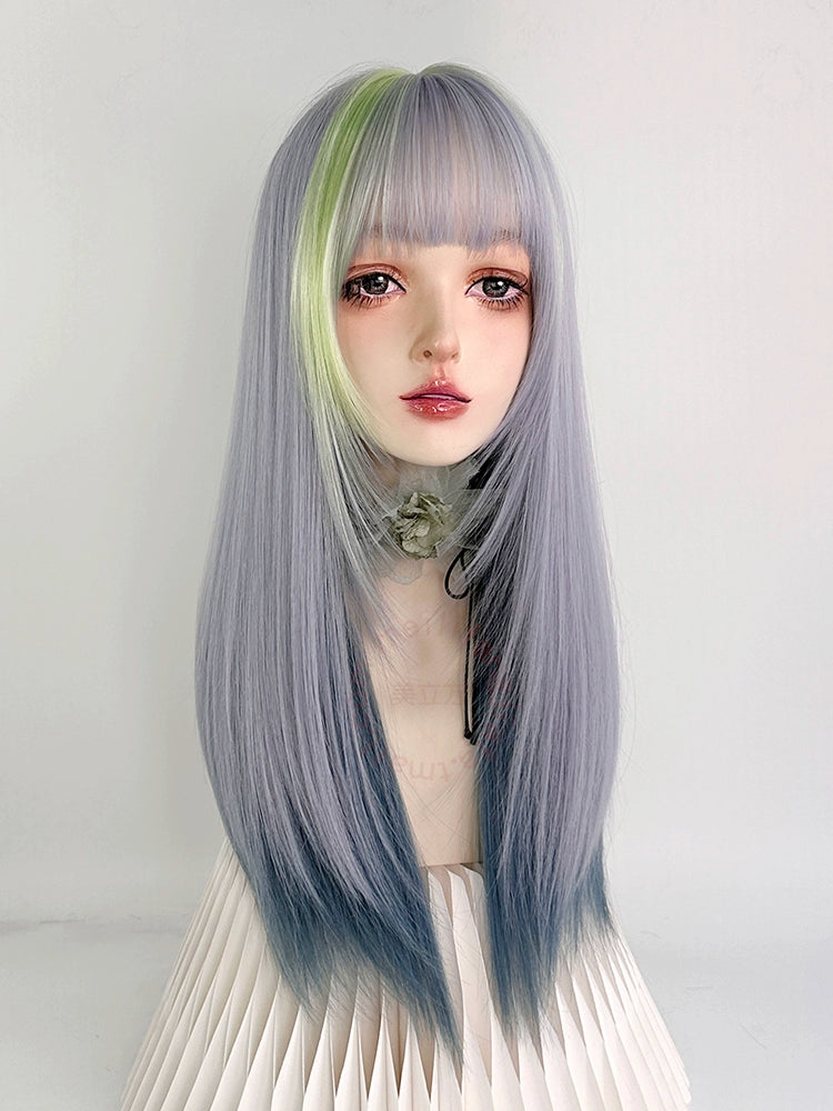 Blue green lolita Yabi highlighted wig AP299