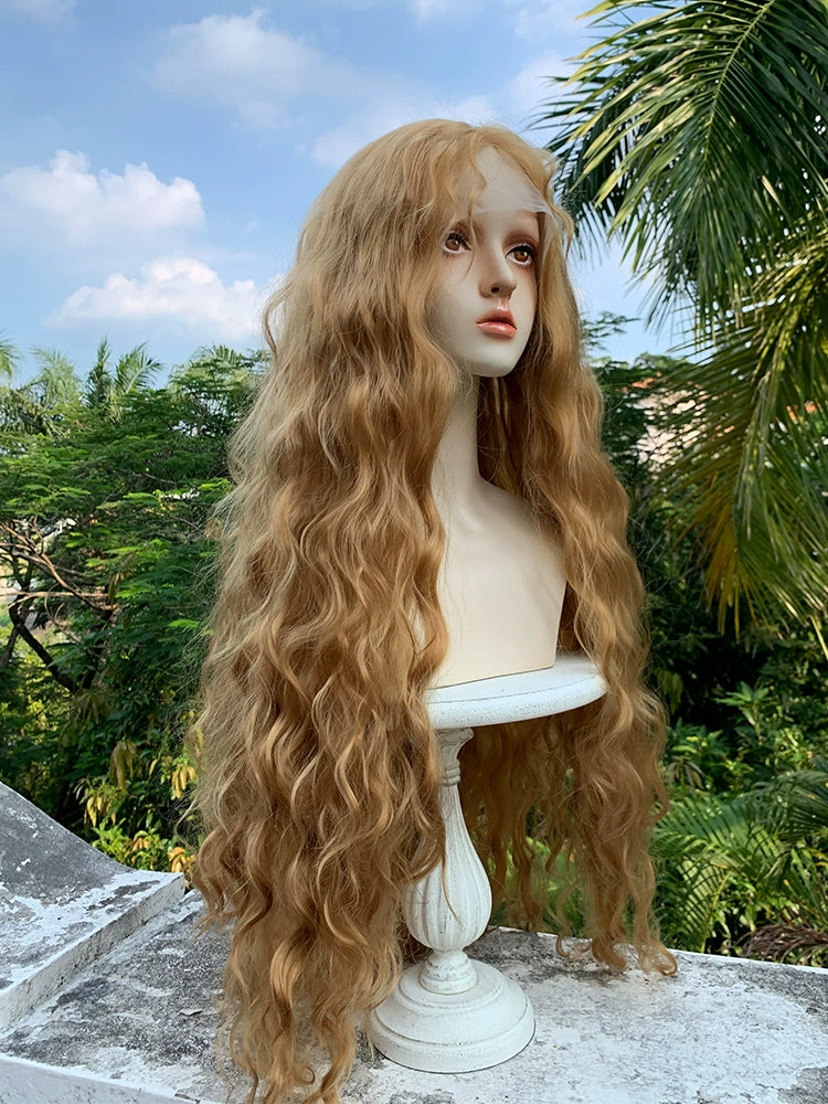 Romantic golden brown lace wig AP293