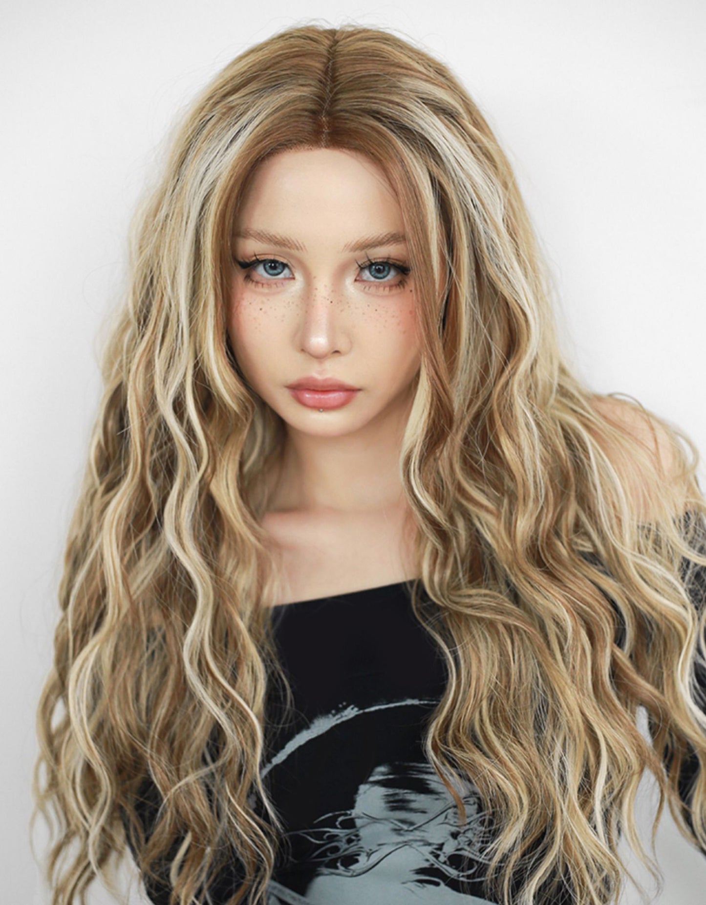 Front lace golden painting dyed wig A40856