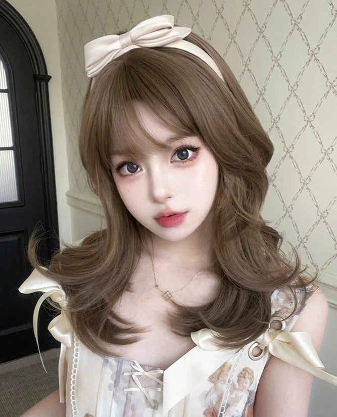 Honey tea Lolita long curly hair A41112