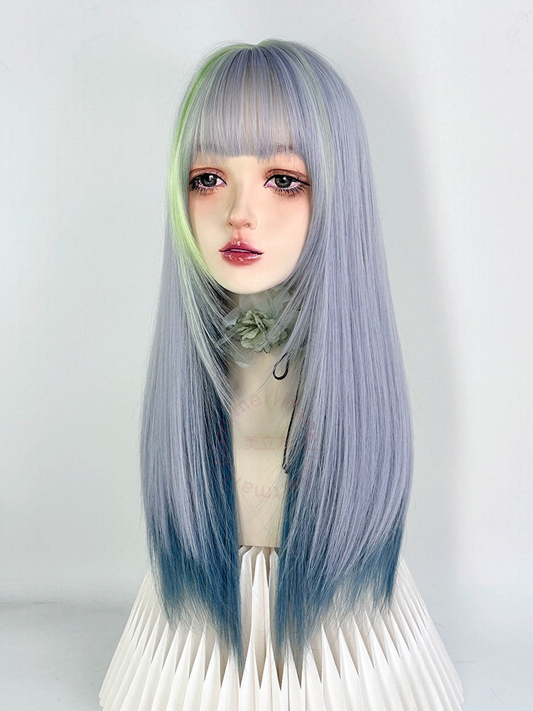 Blue green lolita Yabi highlighted wig AP299