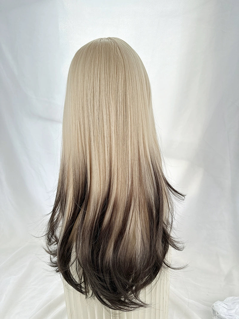 Siamese cat blonde gradient wig A41320