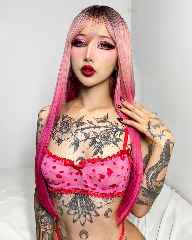 Lolita pink gradient wig A10260
