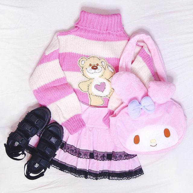 Sweet and cute bear knitted sweater A20242