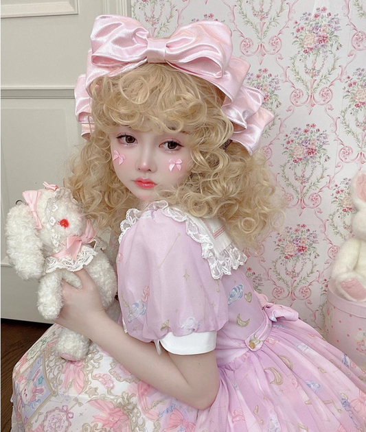little princess cute sheep roll wig A40386