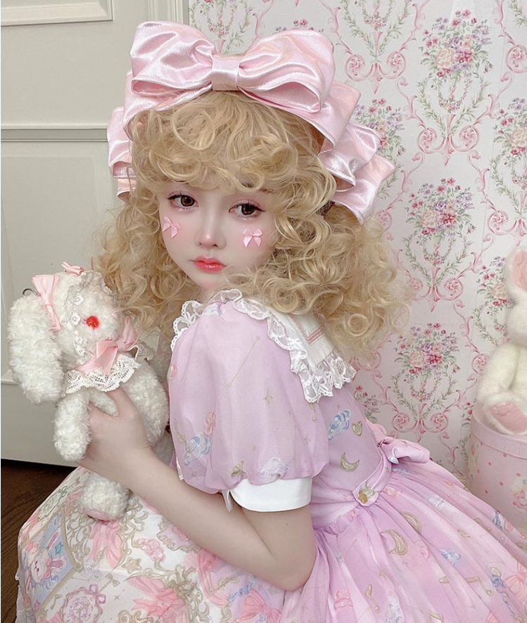 little princess cute sheep roll wig A40386