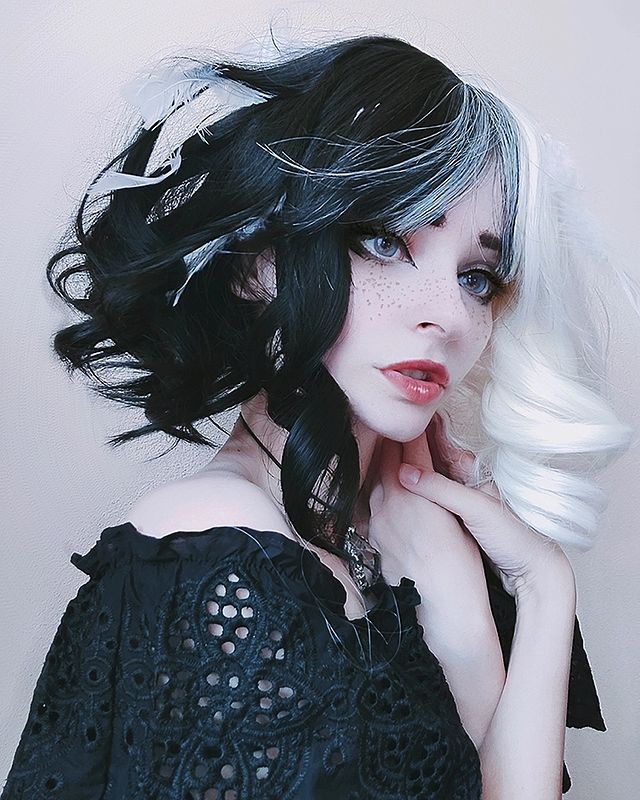 Cathode black and white lolita wig A20890