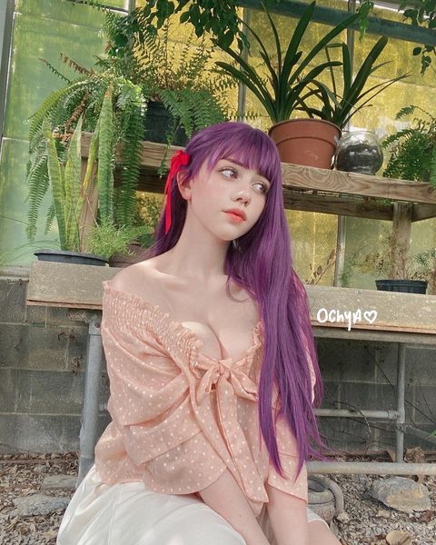 Fantasy cold purple wig A30632