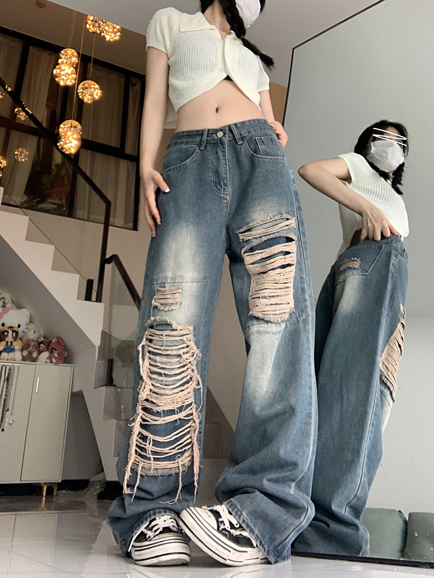 Hip Hop Ripped Jeans A40835