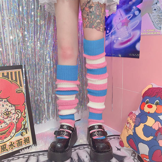 Macaron Stripe Tall Socks A40251