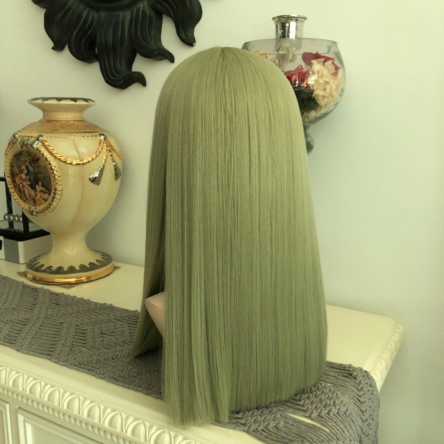 Matcha green straight hair A10545