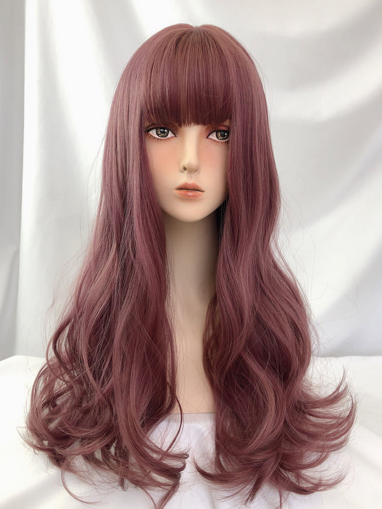 Thin pink purple wig A40055