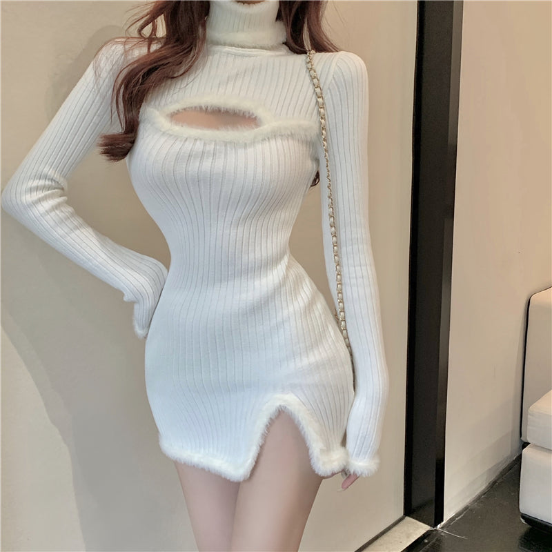 Hot girl knitted dress A30495