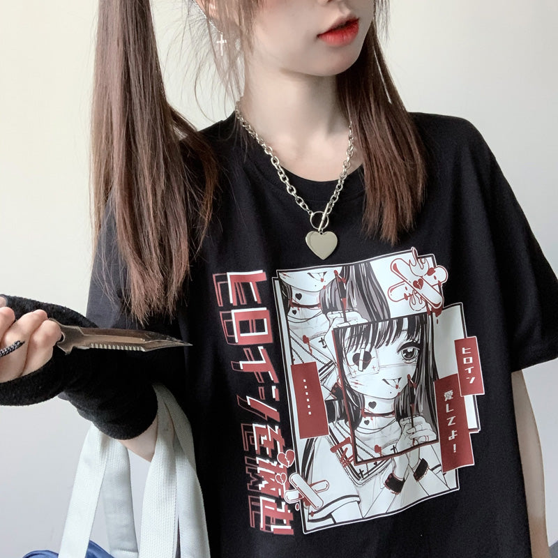 Sick manga print T-shirt A30834