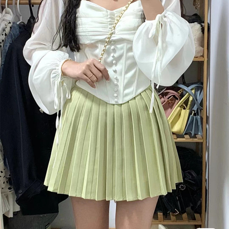soft girl pleated skirt A30751