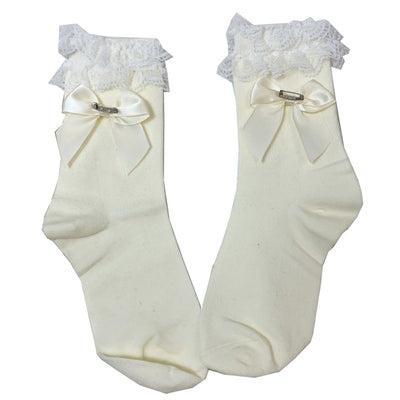 Lace bow socks A40485