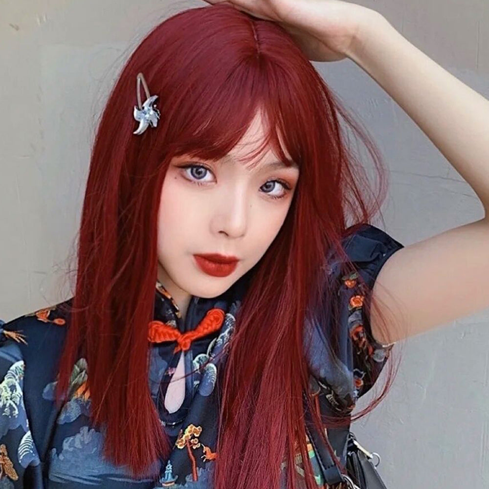 halloween wine red wig A40272