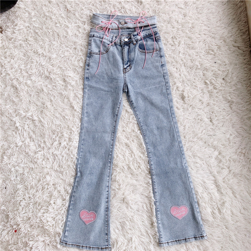 cutout flared jeans A40120