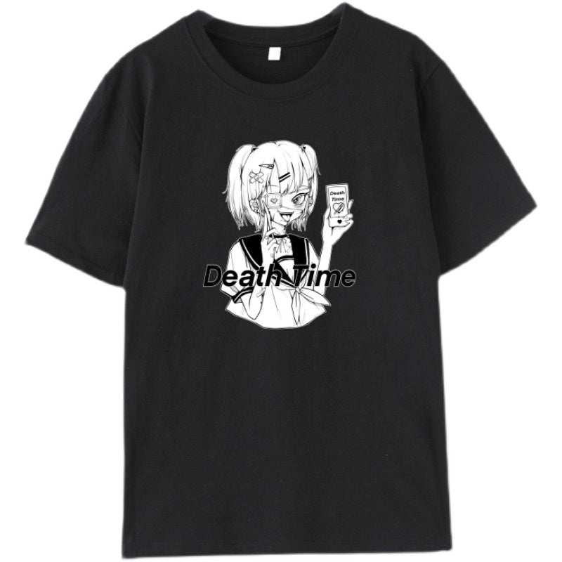 'Death time' printing Girl T-SHIRT A40506
