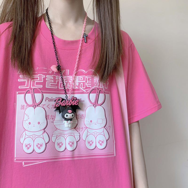 Bunny Incident Girl Print T-Shirt A30809