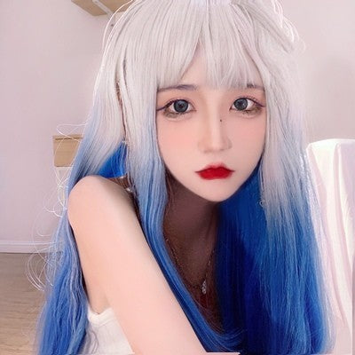 Kawaii blue gradient Lolita wig A20306