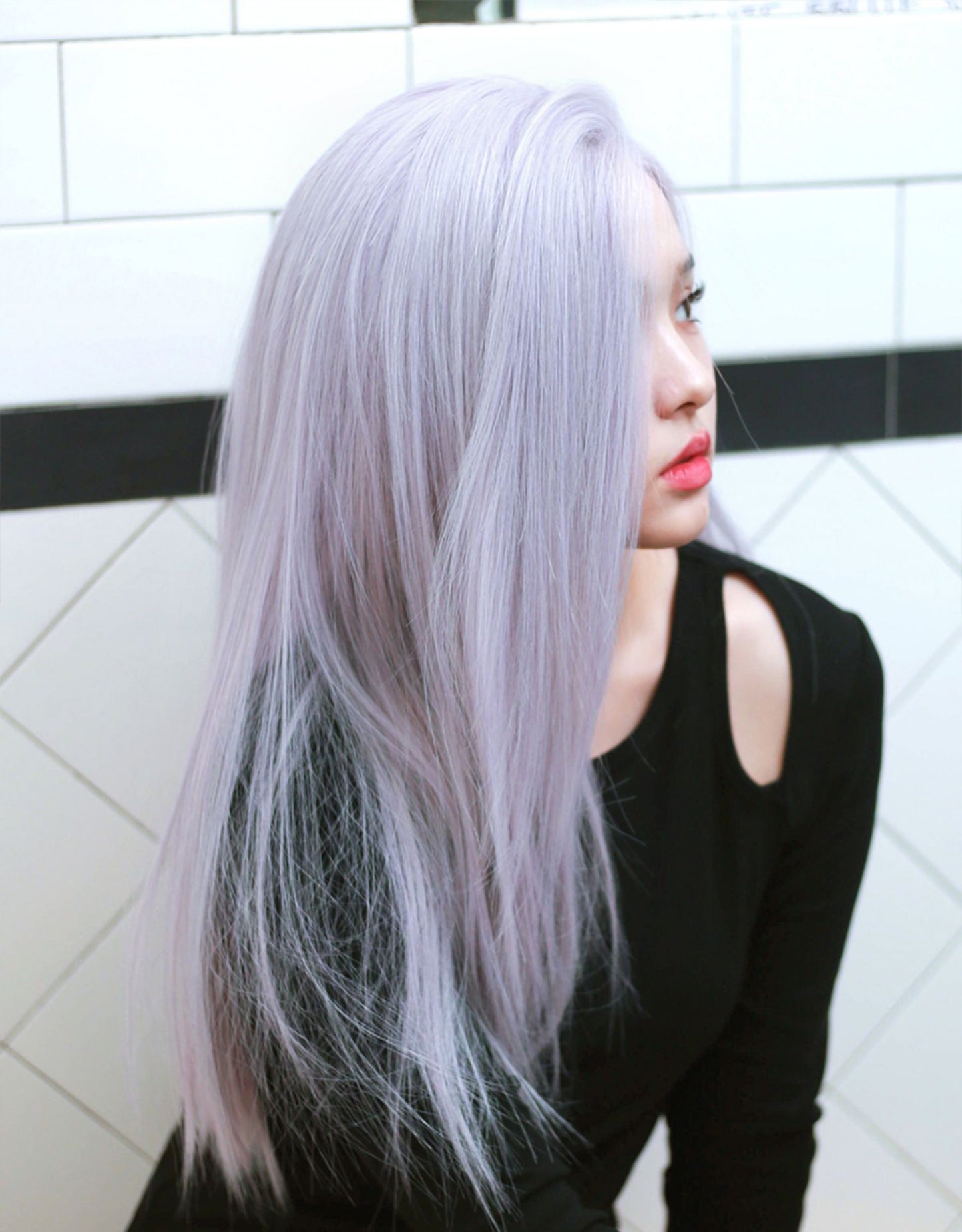 Front Lace Gray Purple Wig A40220