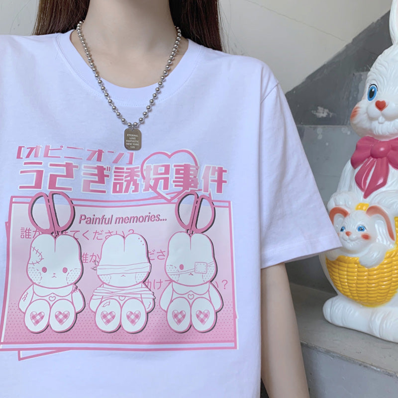 Bunny Incident Girl Print T-Shirt A30809