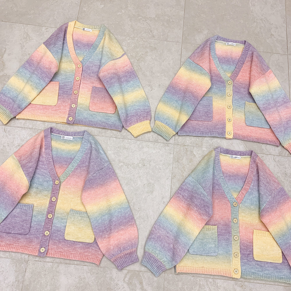 Rainbow Ombre Knit Cardigan A40154