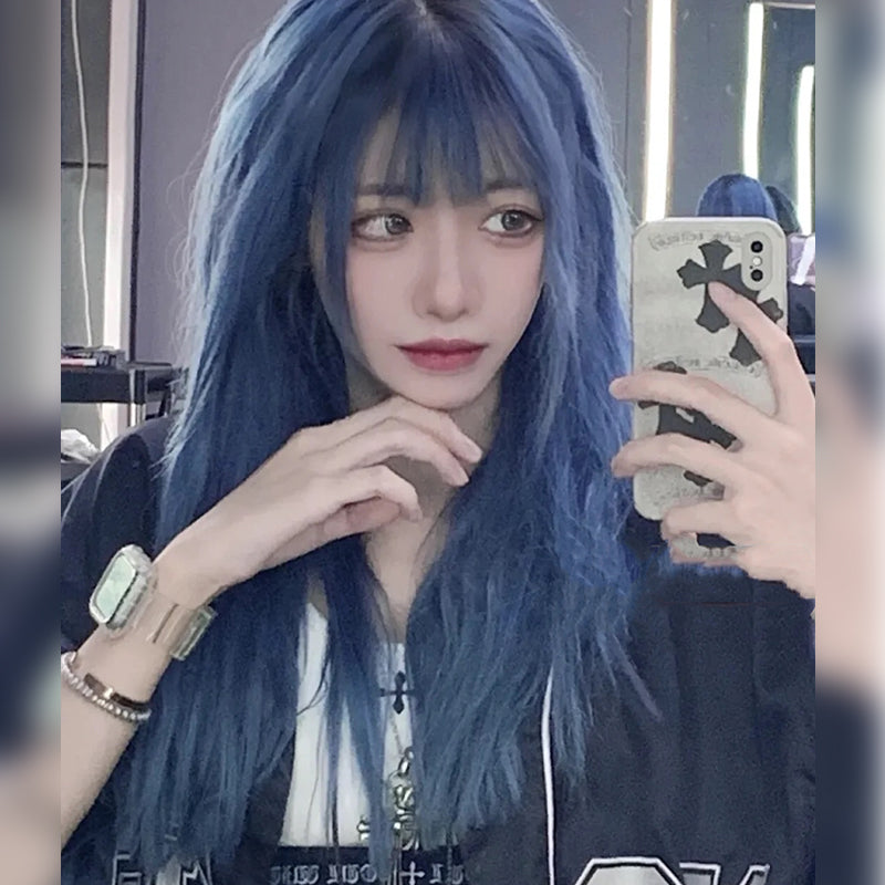 blue girl wig A40186