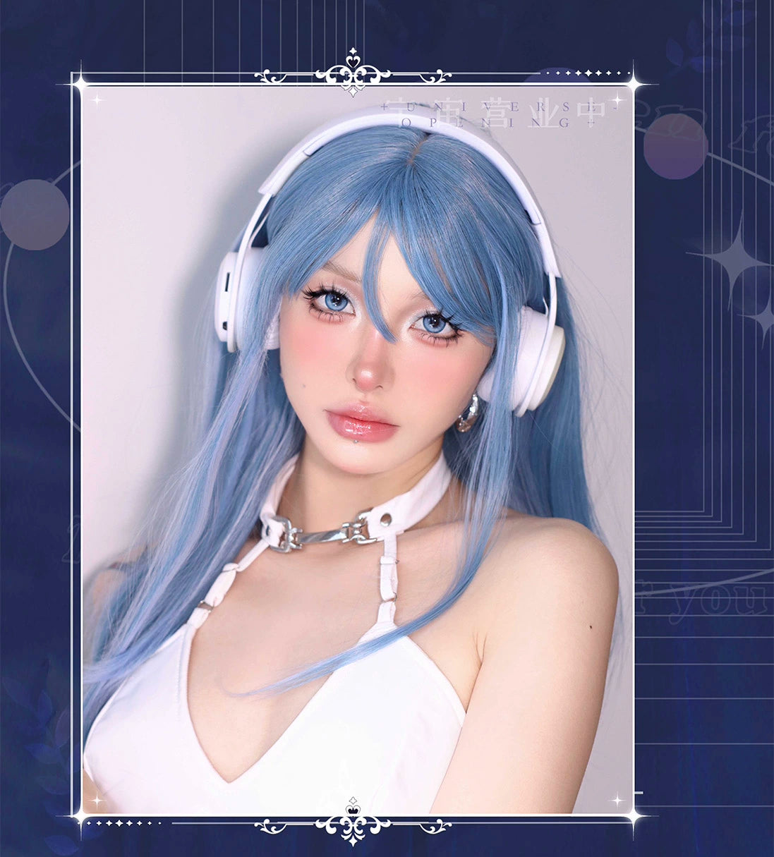 "Luminous Body" Blue Yabi Fashion Wig A41278