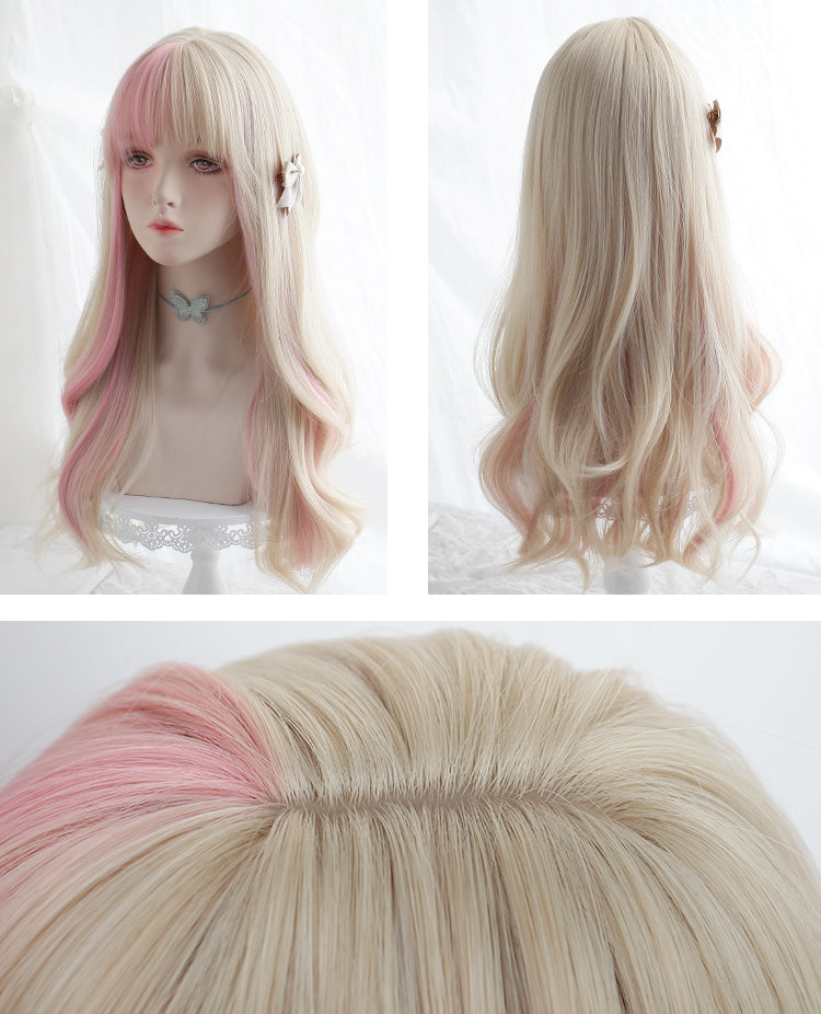 Golden pink highlight wig A30168